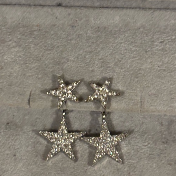 Star Rhinestone Dangle Earrings - Picture 2 of 9